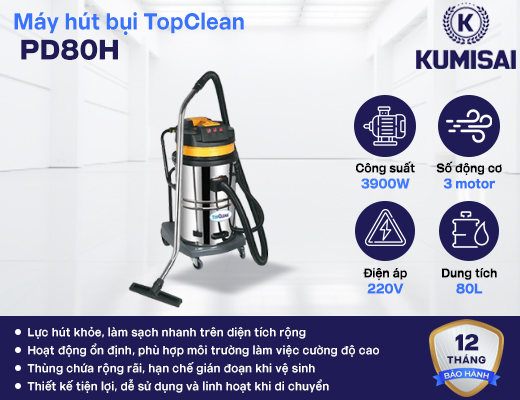 Máy hút bụi công nghiệp TopClean PD80H - 2
